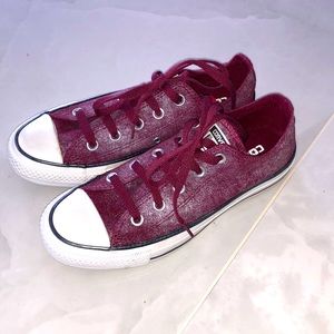 Brand New Burgundy Metallic Converse
